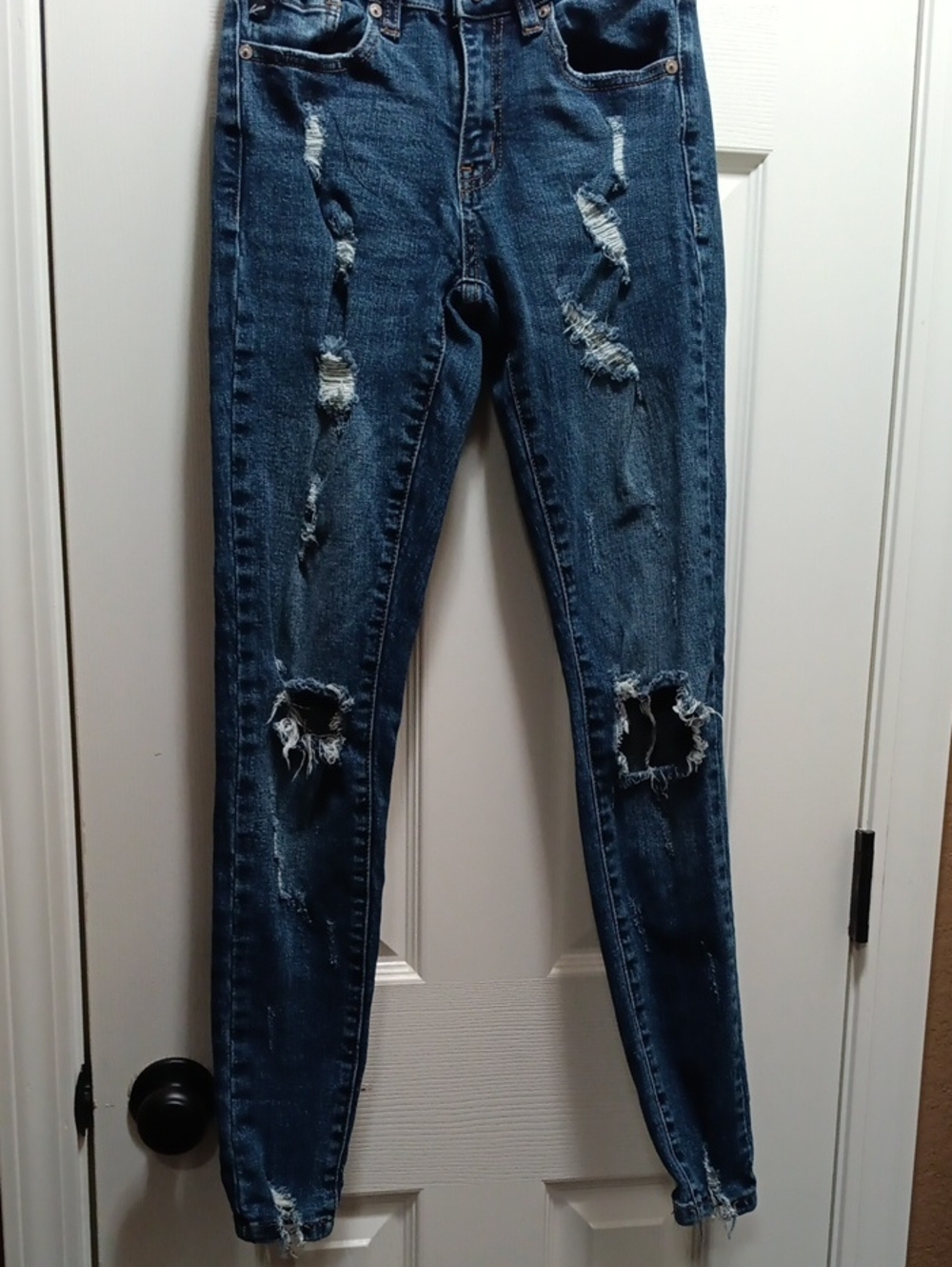 KanCan Ripped Dark Blue High-Rise Skinny Jeans